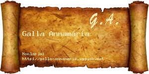 Galla Annamária névjegykártya